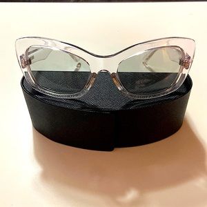 Prada Clear and Gray Cat-Eye Sunglasses
